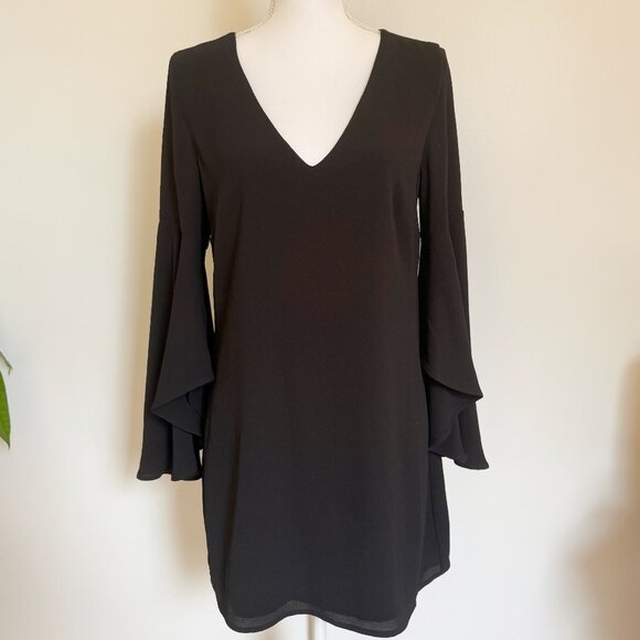 Y2K Bebe Little Black Dress – Fluted Sleeve Mini - Picture 1 of 12